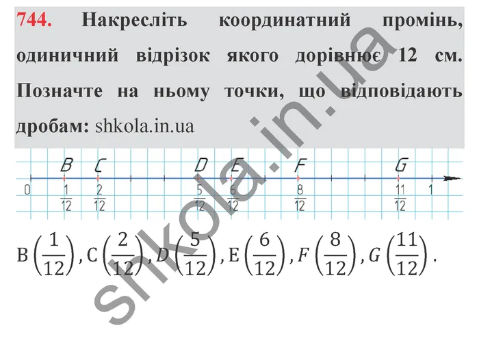 Завдання № 744 Відповідь до завдання № 744 - ГДЗ Математика 5 клас Мерзляк 2022