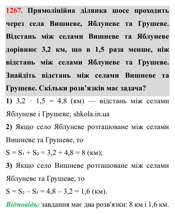 Завдання № 1267 Відповідь до завдання № 1267 - ГДЗ Математика 5 клас Мерзляк 2022