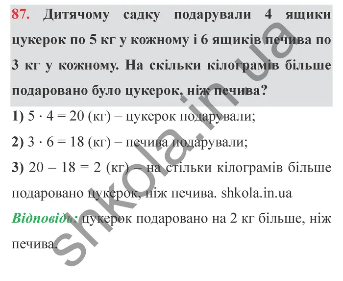 Завдання № 87 Відповідь до завдання № 87 - ГДЗ Математика 5 клас Мерзляк 2022