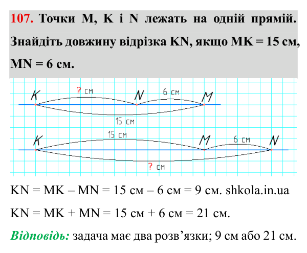 Завдання № 107 Відповідь до завдання № 107 - ГДЗ Математика 5 клас Мерзляк 2022