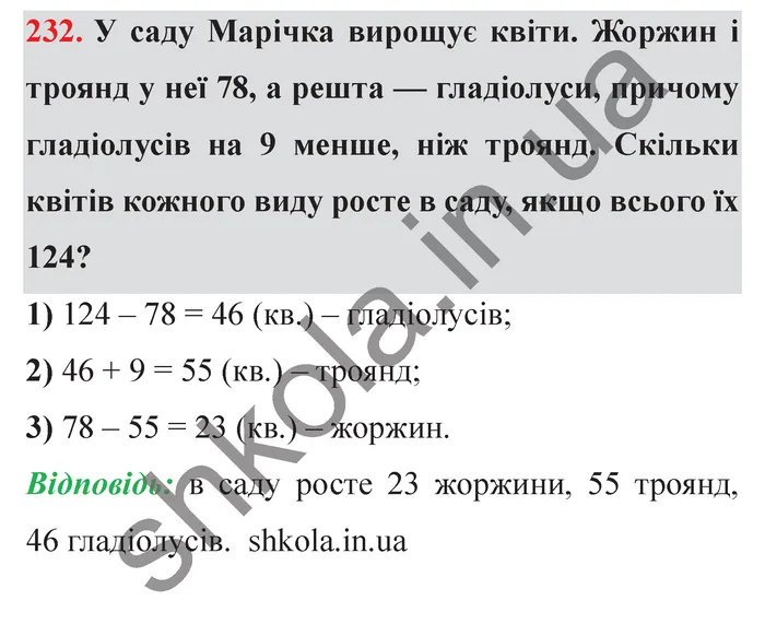 Відповідь до завдання № 232 - ГДЗ Математика 5 клас Мерзляк 2022