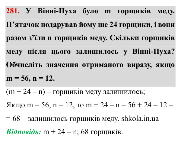 Завдання № 281 Відповідь до завдання № 281 - ГДЗ Математика 5 клас Мерзляк 2022
