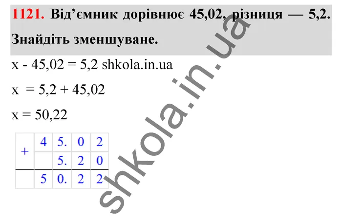 Відповідь до завдання № 1121 - ГДЗ Математика 5 клас Тарасенкова 2022