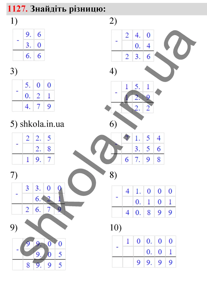 Відповідь до завдання № 1127 - ГДЗ Математика 5 клас Тарасенкова 2022