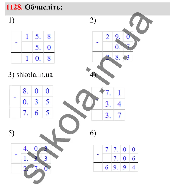 Відповідь до завдання № 1128 - ГДЗ Математика 5 клас Тарасенкова 2022