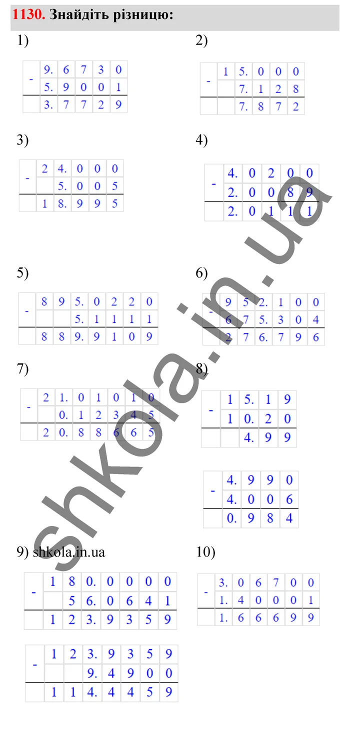 Відповідь до завдання № 1130 - ГДЗ Математика 5 клас Тарасенкова 2022