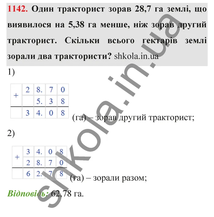 Відповідь до завдання № 1142 - ГДЗ Математика 5 клас Тарасенкова 2022