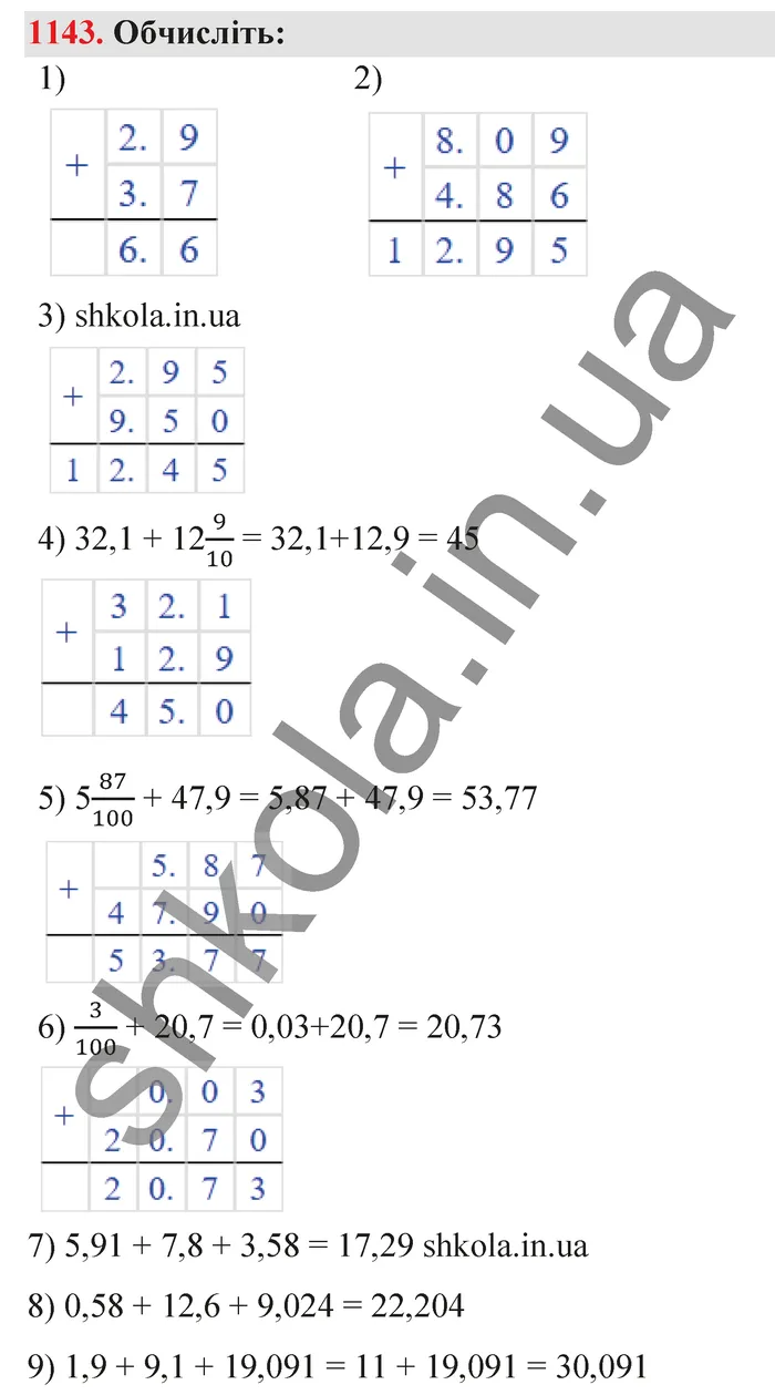 Відповідь до завдання № 1143 - ГДЗ Математика 5 клас Тарасенкова 2022
