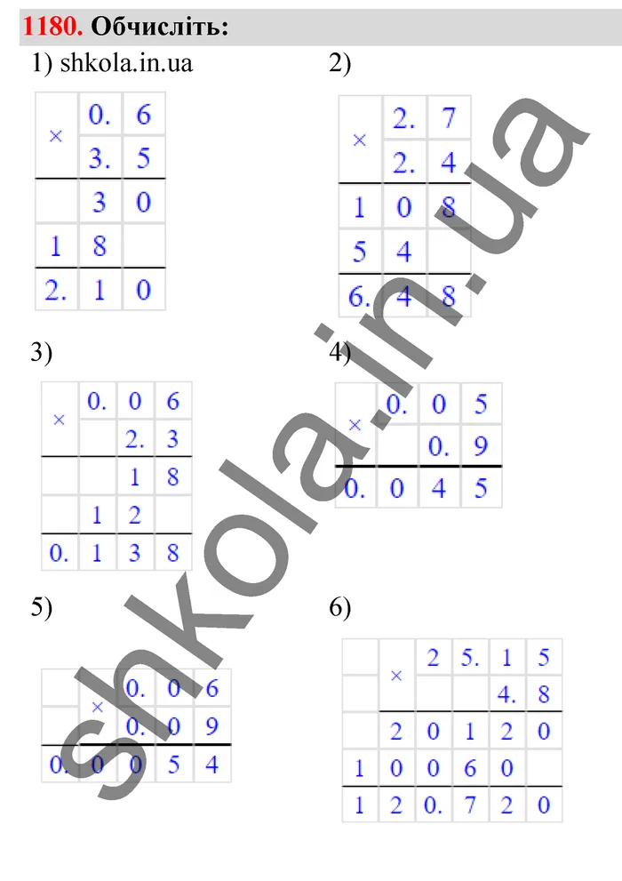 Відповідь до завдання № 1180 - ГДЗ Математика 5 клас Тарасенкова 2022