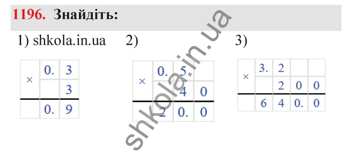 Відповідь до завдання № 1196 - ГДЗ Математика 5 клас Тарасенкова 2022