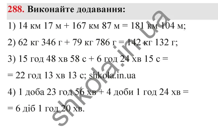 Відповідь до завдання № 288 - ГДЗ Математика 5 клас Тарасенкова 2022