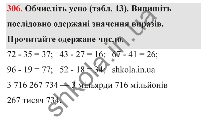 Відповідь до завдання № 306 - ГДЗ Математика 5 клас Тарасенкова 2022