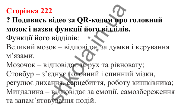 Відповіді до сторінки 222 - ГДЗ Пізнаємо природу 5 клас Біда 2022