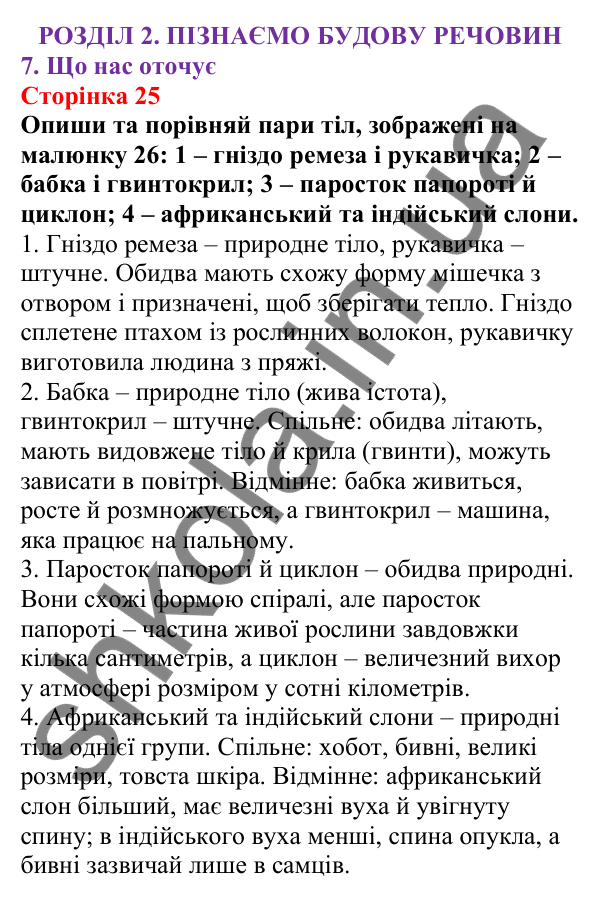 Відповіді до сторінки 25 - ГДЗ Пізнаємо природу 5 клас Біда 2022