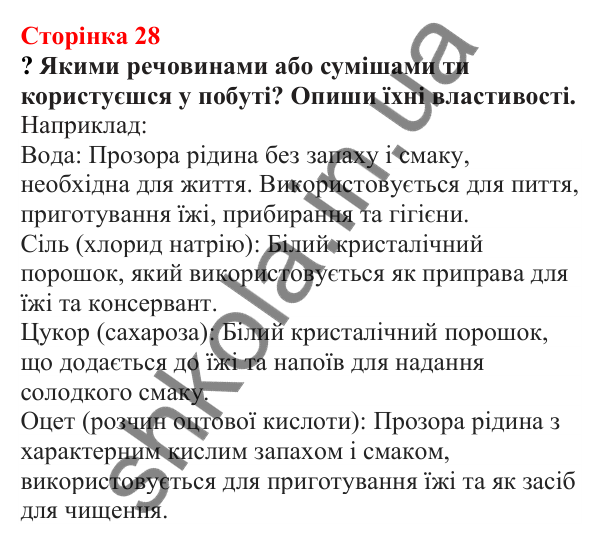 Відповіді до сторінки 28 - ГДЗ Пізнаємо природу 5 клас Біда 2022