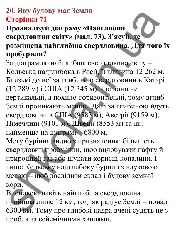 Відповіді до сторінки 71 - ГДЗ Пізнаємо природу 5 клас Біда 2022