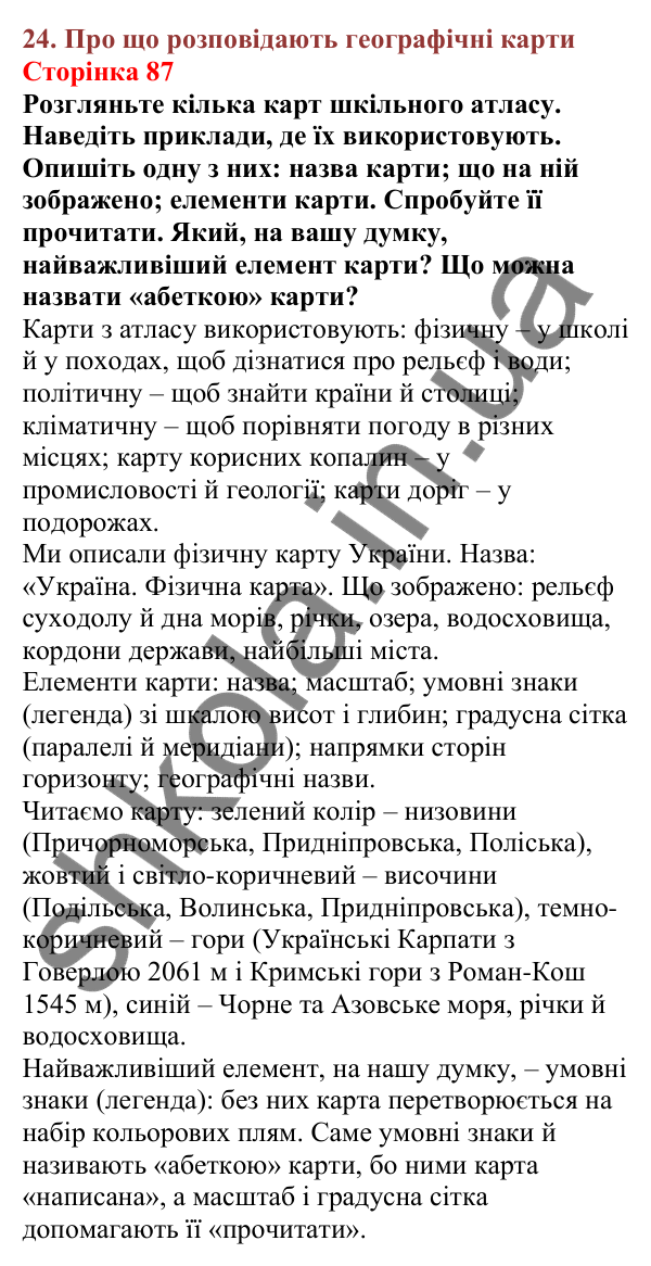 Відповіді до сторінки 87 - ГДЗ Пізнаємо природу 5 клас Біда 2022