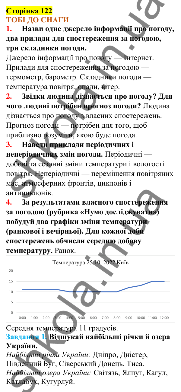 Відповіді до сторінки 122 - ГДЗ Пізнаємо природу 5 клас Коршевнюк 2022