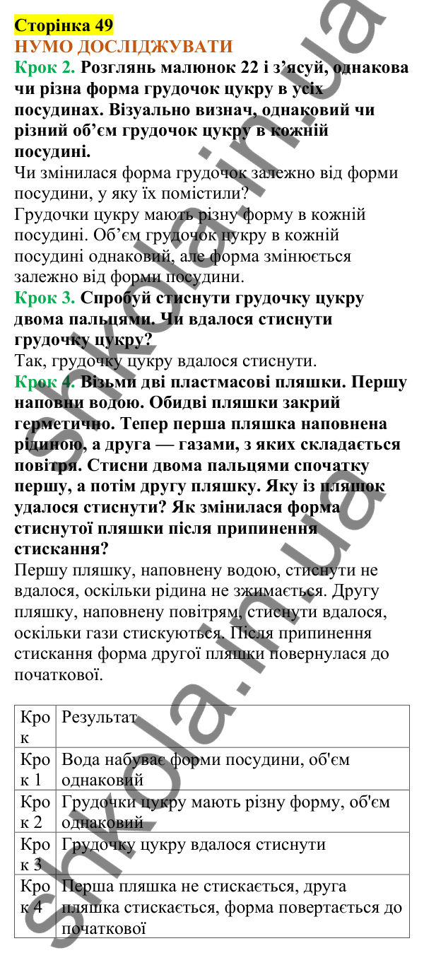 Відповіді до сторінки 49 - ГДЗ Пізнаємо природу 5 клас Коршевнюк 2022