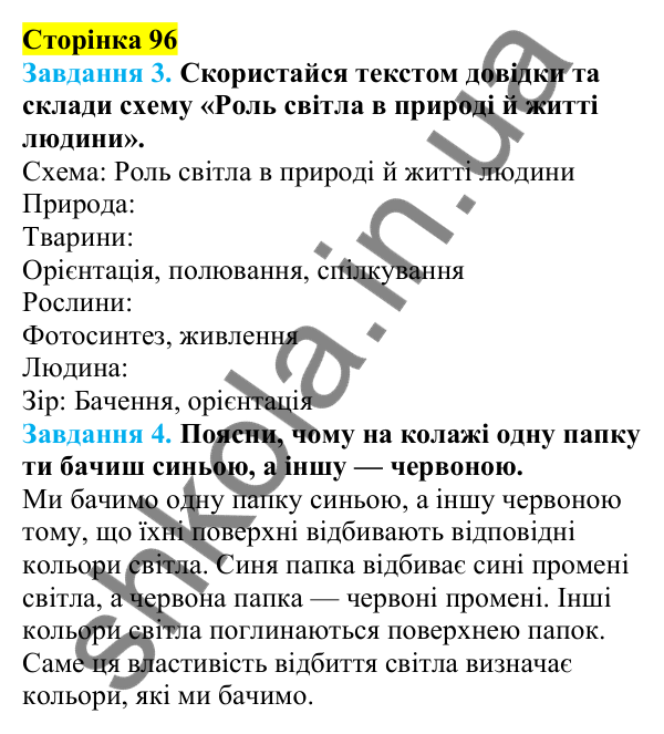 Відповіді до сторінки 96 - ГДЗ Пізнаємо природу 5 клас Коршевнюк 2022