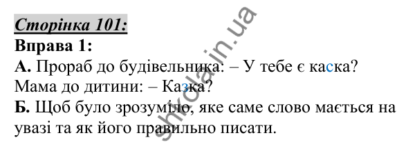 Відповідь до вправи 1, сторінка 101 - ГДЗ Українська мова 5 клас Авраменко 2022