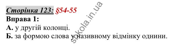 Відповідь до вправи 1, сторінка 123 - ГДЗ Українська мова 5 клас Авраменко 2022