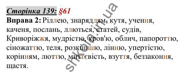 Відповідь до вправи 2, сторінка 139 - ГДЗ Українська мова 5 клас Авраменко 2022