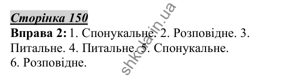 Відповідь до вправи 2, сторінка 150 - ГДЗ Українська мова 5 клас Авраменко 2022