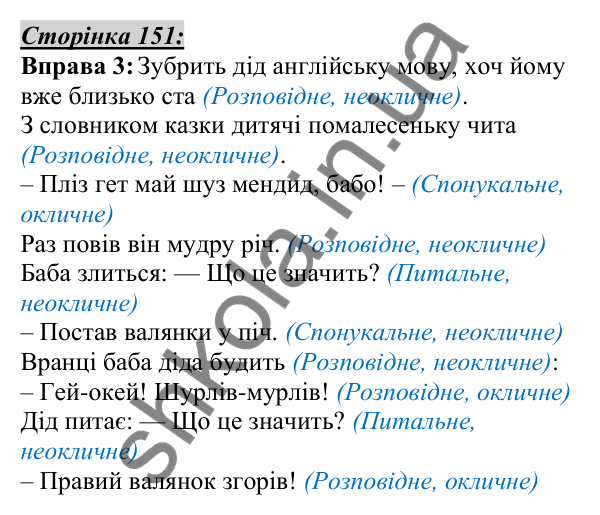 Відповідь до вправи 3, сторінка 151 - ГДЗ Українська мова 5 клас Авраменко 2022