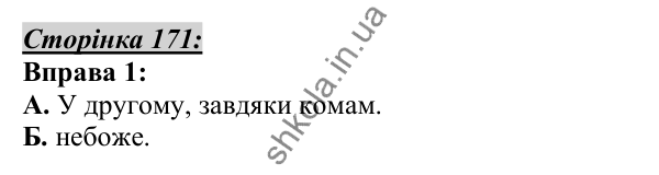 Відповідь до вправи 1, сторінка 171 - ГДЗ Українська мова 5 клас Авраменко 2022