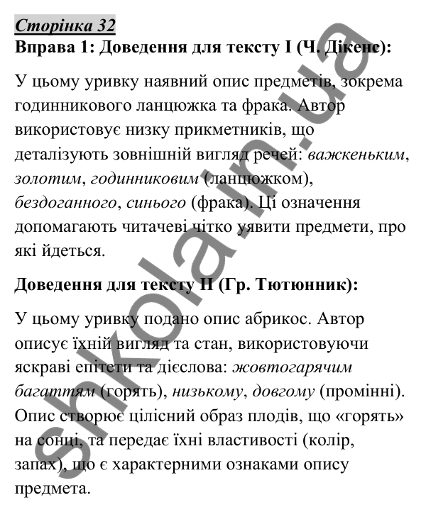 Відповідь до вправи 1, сторінка 32 - ГДЗ Українська мова 5 клас Авраменко 2022