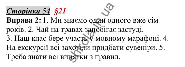 Відповідь до вправи 2, сторінка 54 - ГДЗ Українська мова 5 клас Авраменко 2022