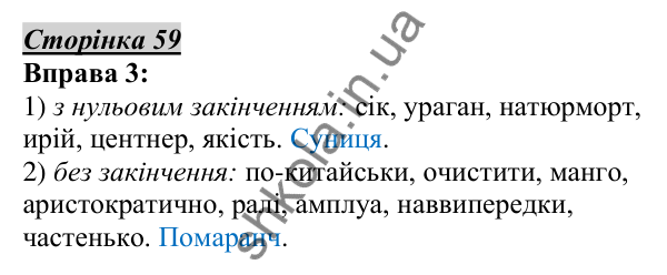 Відповідь до вправи 3, сторінка 59 - ГДЗ Українська мова 5 клас Авраменко 2022