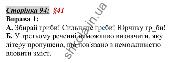 Відповідь до вправи 1, сторінка 94 - ГДЗ Українська мова 5 клас Авраменко 2022