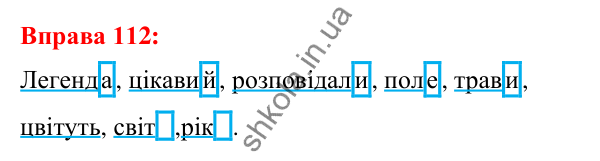 Відповідь до вправи 112 з української мови для 5 класу (Глазова, 2022): Основа слова і закінчення