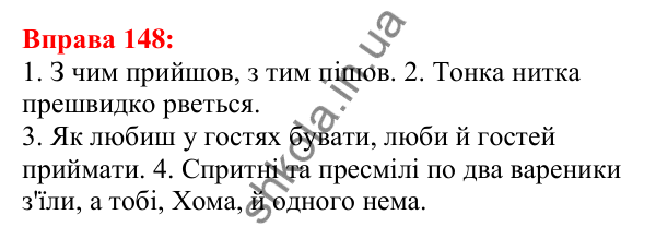 Відповідь до вправи 148 з української мови для 5 класу (Глазова, 2022): Правопис значущих частин слова