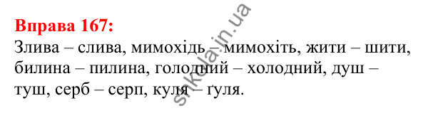 Відповідь до вправи 167 з української мови для 5 класу (Глазова, 2022): Приголосні тверді й м’які, дзвінкі й глухі
