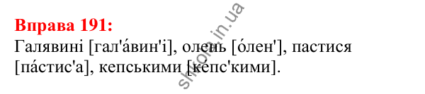 Відповідь до вправи 191 з української мови для 5 класу (Глазова, 2022): Наголос. Логічний наголос