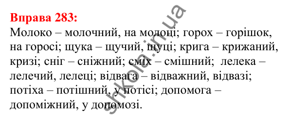 Відповідь до вправи 283 з української мови для 5 класу (Глазова, 2022): Чергування приголосних звуків