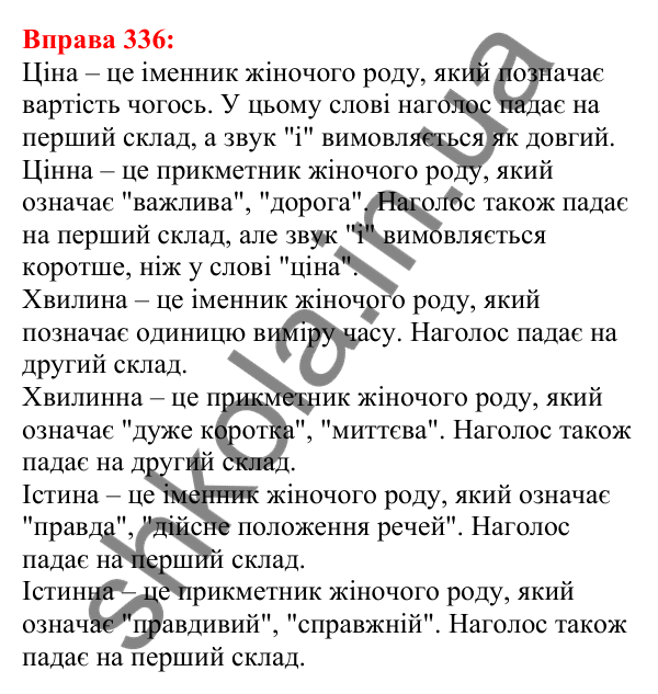 Відповідь до вправи 336 з української мови для 5 класу (Глазова, 2022): Подвоєння букв: збіг однакових приголосних
