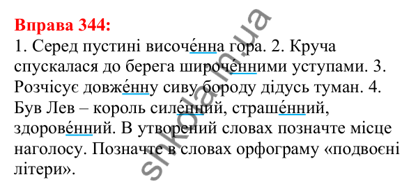Відповідь до вправи 344 з української мови для 5 класу (Глазова, 2022): Подвоєння букв: збіг однакових приголосних
