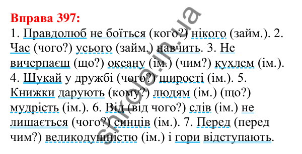 Відповідь до вправи 397 з української мови для 5 класу (Глазова, 2022): Другорядні члени речення