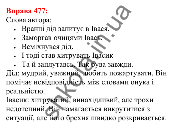 Відповідь до вправи 477 з української мови для 5 класу (Глазова, 2022): Діалог