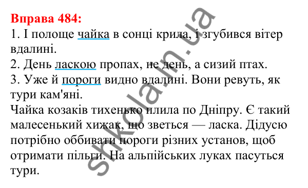 Відповідь до вправи 484 з української мови для 5 класу (Глазова, 2022): Повторення вивченого в 5 класі
