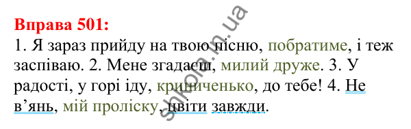 Відповідь до вправи 501 з української мови для 5 класу (Глазова, 2022): Повторення вивченого в 5 класі