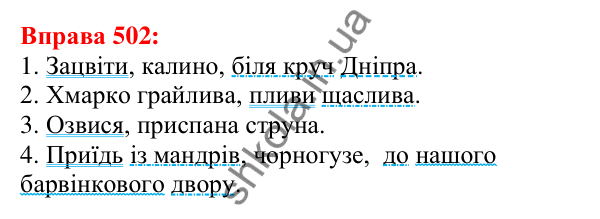 Відповідь до вправи 502 з української мови для 5 класу (Глазова, 2022): Повторення вивченого в 5 класі