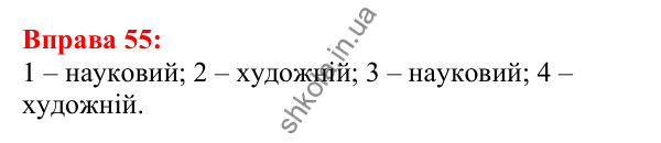 Відповідь до вправи 55 з української мови для 5 класу (Глазова, 2022): Пряме й переносне значення слів