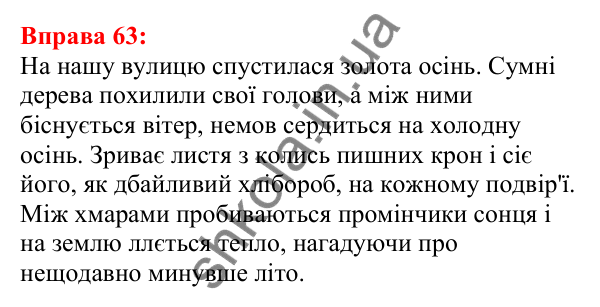 Відповідь до вправи 63 з української мови для 5 класу (Глазова, 2022): Пряме й переносне значення слів