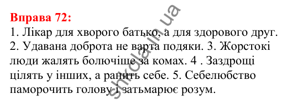 Відповідь до вправи 72 з української мови для 5 класу (Глазова, 2022): Синоніми. Синонімічний ряд