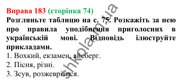 Відповідь до вправи 183, сторінка 74 - ГДЗ Українська мова 5 клас Голуб 2022